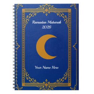 Royal Blue Gold Filigree Ramadan Notebook