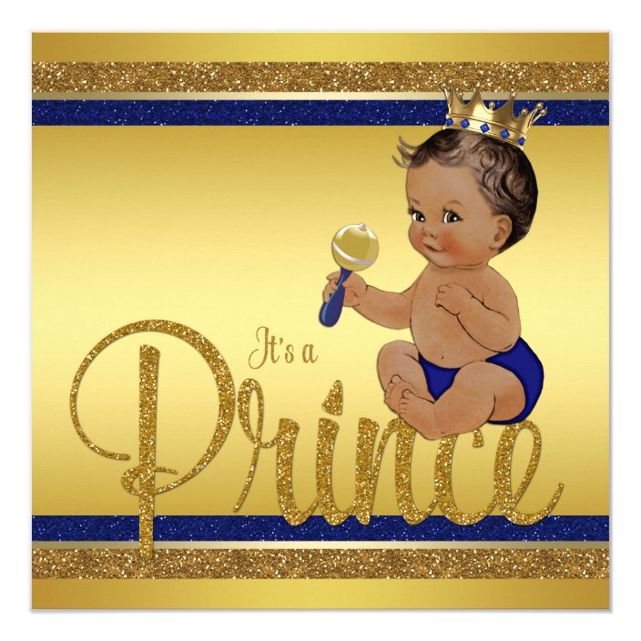 baby shower invitations royal blue and gold