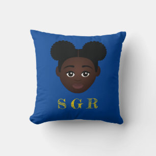 Royal Blue & Gold Message Throw Pillow