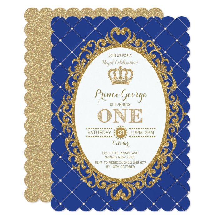 royal blue prince invitations