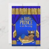 Royal Blue Gold Prince Baby Boy Shower Invitations (Front)