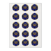 Royal Blue Gold Prince Baby Shower Cupcake Edible Frosting Rounds (Sheet)