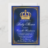 Royal Blue Gold Prince Baby Shower Invitation (Front)