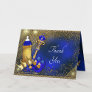 Royal Blue Gold Prince Baby Shower  Thank You Card