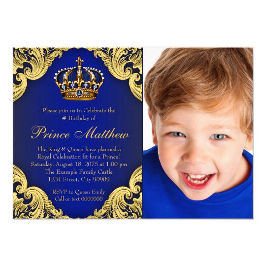 royal blue gold prince birthday party invitations zazzle s day invitation template