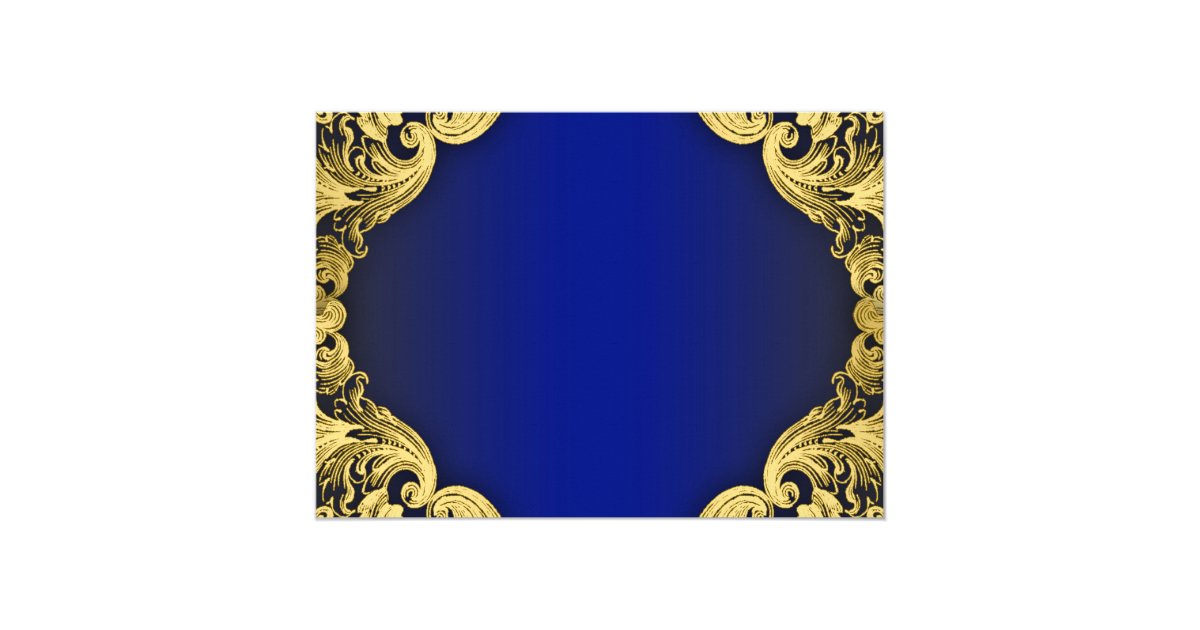 Royal Blue Gold Prince Birthday Party Invitations Zazzle Com