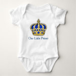 Royal Blue Gold Prince Crown Prince Baby Boy Baby Bodysuit at Zazzle