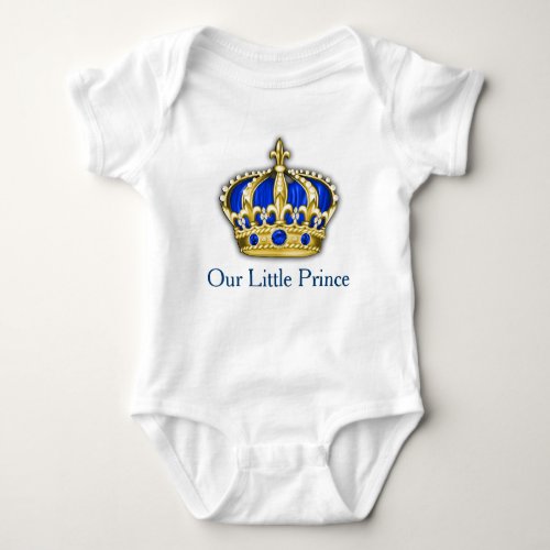 Royal Blue Gold Prince Crown Prince Baby Boy Baby Bodysuit