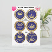 Royal Blue Gold Prince, King Cupcake Toppers (Standing Front)