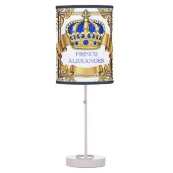 Royal Blue Gold Prince  Table Lamp by BabyCentral at Zazzle