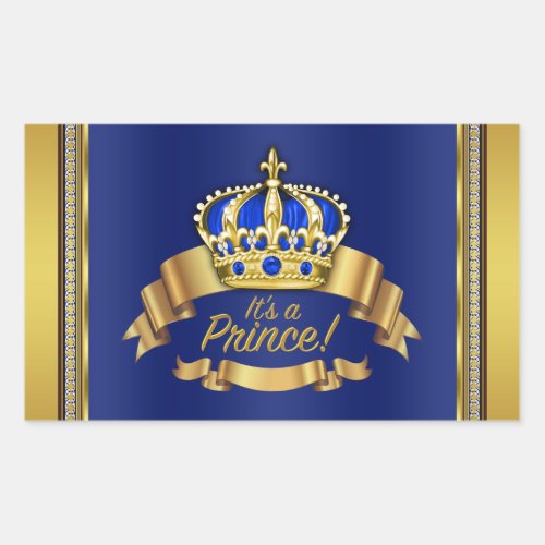 Royal Blue Gold Prince Water Bottle Label