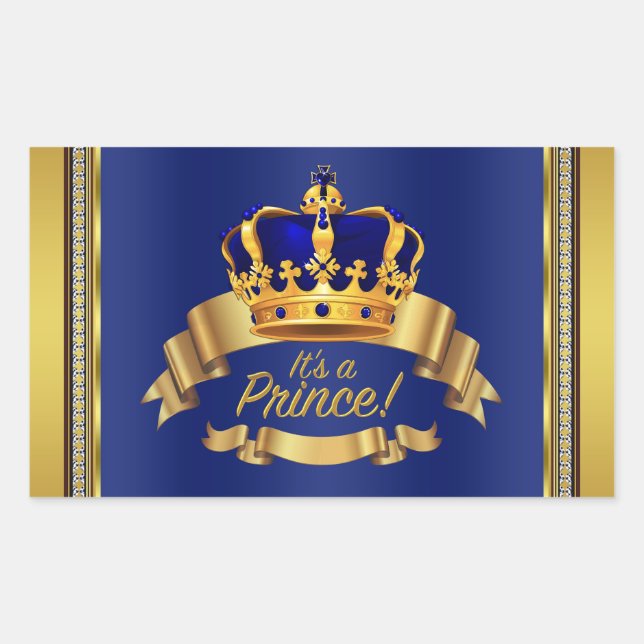 Royal Blue Gold Prince Water Bottle Label (Front)