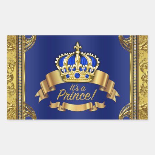 Royal Blue Gold Prince Water Bottle Label