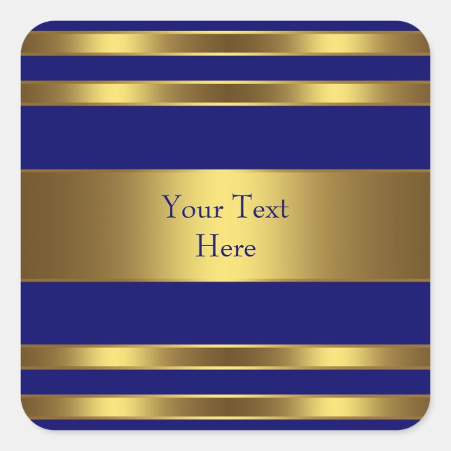 Royal Blue Gold Square Sticker (Front)