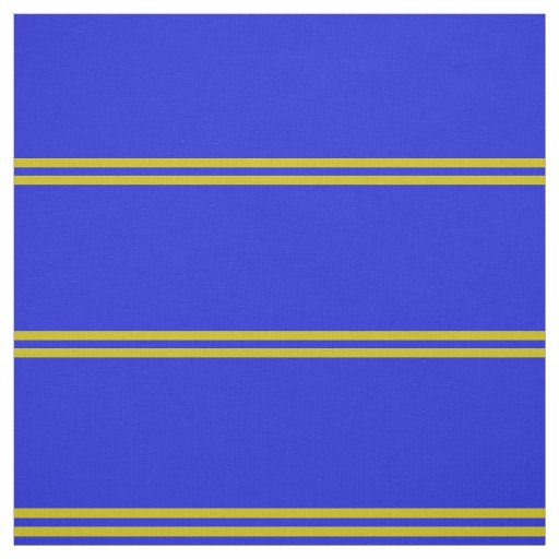 Royal blue, gold striped design fabric