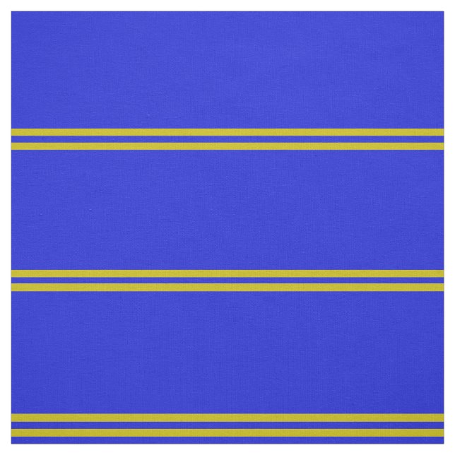 Royal blue, gold striped design fabric (Swatch)