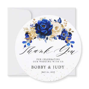 Royal Blue Gold Wedding charger plate insert card