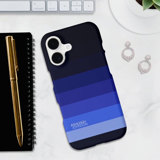 Royal Blue Gradient Color Stripes iPhone Case (Creator Uploaded)