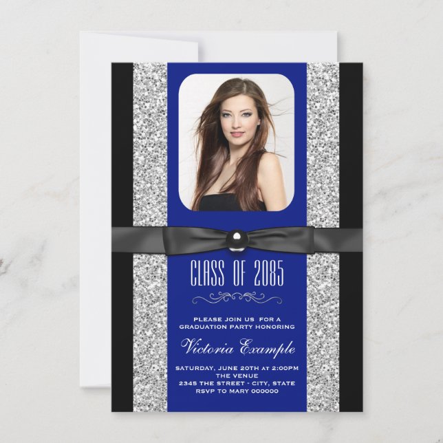 Royal Blue Graduation Announcements (Front)