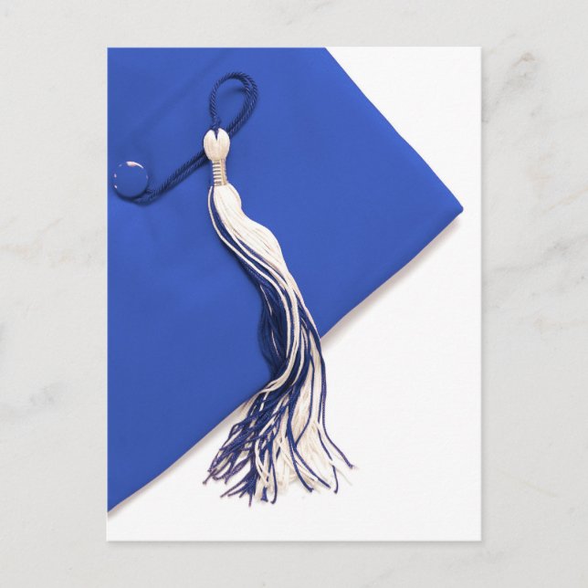Royal Blue Graduation Cap and Tassel Postcard (Front)