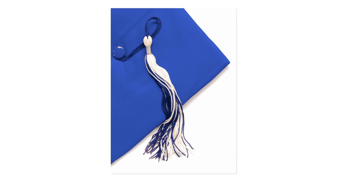 Royal Blue Graduation Cap and Tassel Postcard