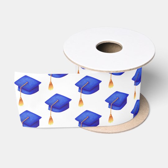 Royal Blue Graduation Cap with Tassels Graduation Satin Ribbon | Zazzle.com
