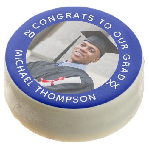 Royal Blue Graduation Photo Year Personalized Chocolate Covered Oreo