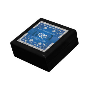 Royal Blue, Gray Two Hearts Became One Gift Box