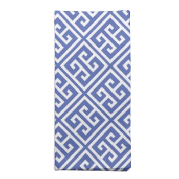 Royal Blue Greek Key Pattern Napkin by heartlockedhome at Zazzle