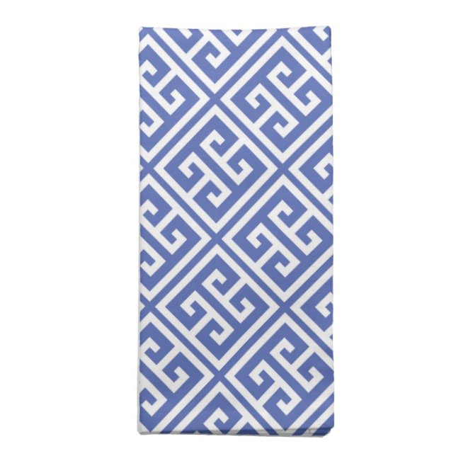 Royal Blue Greek Key Pattern Napkin (Folded)