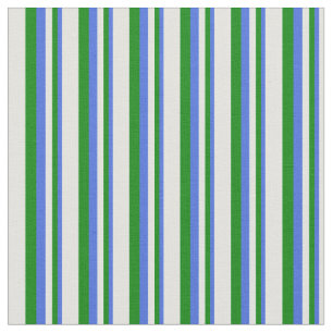 Royal Blue, Green & Light Cyan Lines Fabric