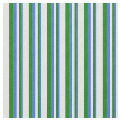 Royal Blue, Green & Light Cyan Lines Fabric
