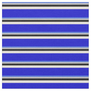 Royal Blue, Grey, Black, Beige & Blue Colored Fabric