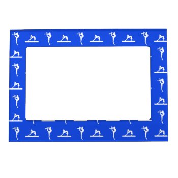 Royal Blue Gymnastics Magnetic Picture Frame by sportsdesign at Zazzle