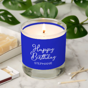 Royal Blue Happy Birthday Cheers to 65 Years Scented Candle