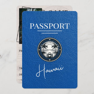 Royal Blue Hawaii Passport Save The Date