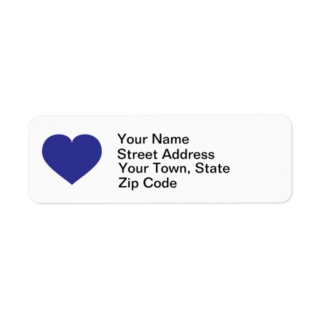 Royal blue heart label (Front)