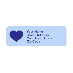 Royal blue heart label