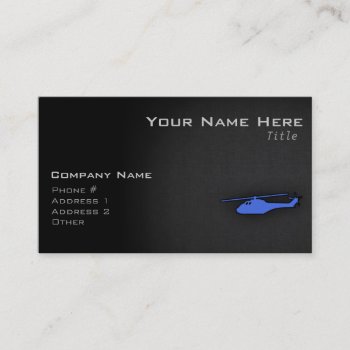 Royal Blue Helicopter Business Card by ColorStock at Zazzle