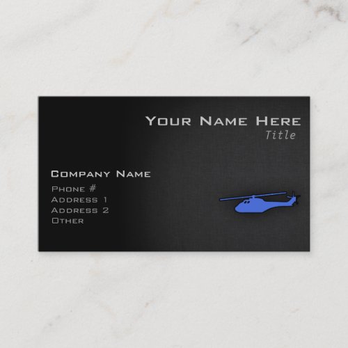 Royal Blue Helicopter Business Card