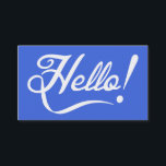 Royal Blue Hello Business Card<br><div class="desc">Hello design. Elegant typography. Retro blue Color. Art by José Ricardo</div>