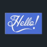 Royal Blue Hello Business Card<br><div class="desc">Hello design. Elegant typography. Retro blue Color. Art by José Ricardo</div>