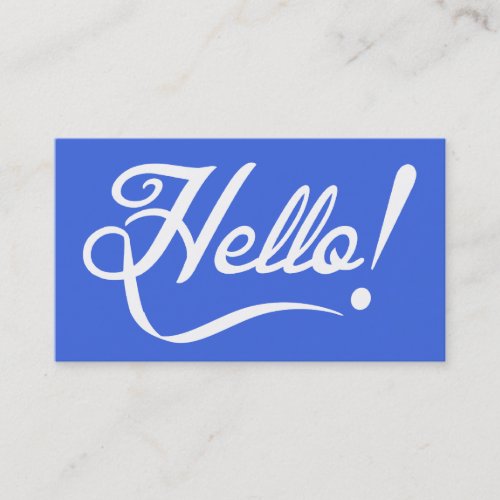 Royal Blue Hello Business Card