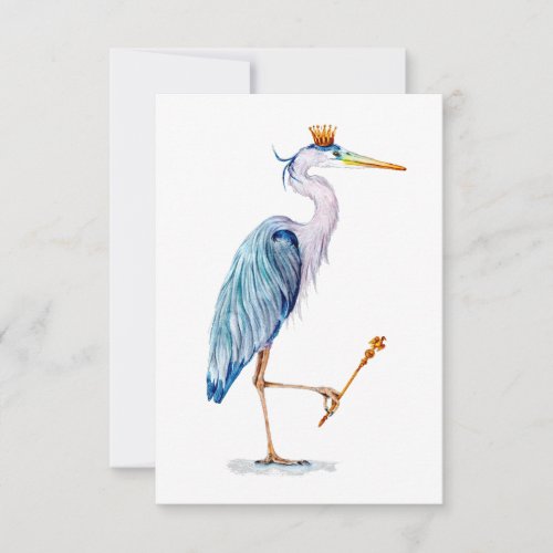 Royal Blue Heron Thank You Card