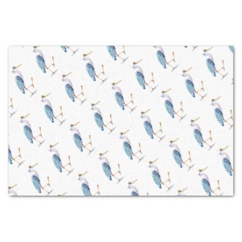 Royal Blue Heron Tissue Paper by GoosiStudio at Zazzle