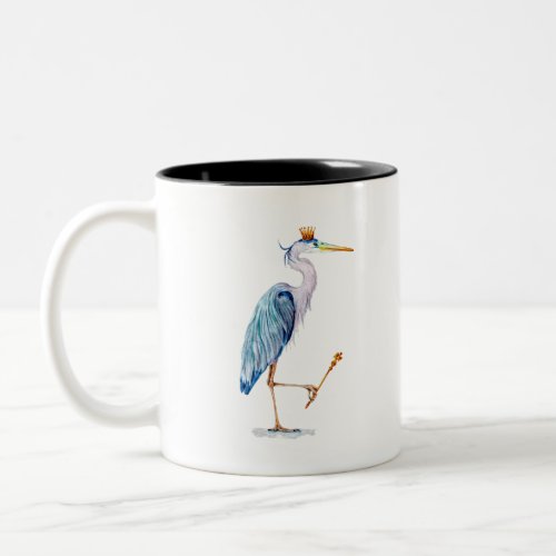 Royal Blue Heron Two_Tone Coffee Mug
