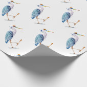 Royal Blue Heron Wrapping Paper (Corner)