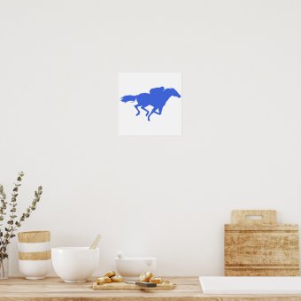 Royal Blue Horse Racing Poster | Zazzle