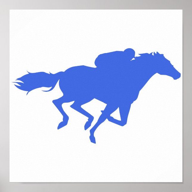 Royal Blue Horse Racing Poster (Front)