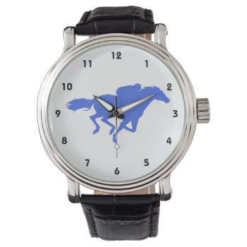 Royal Blue Horse Racing Watch by ColorStock at Zazzle